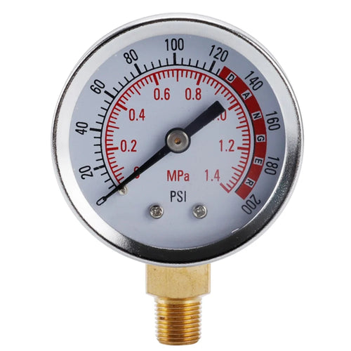 TS-Y50-1.4mpa-Y Large 50mm Dial Dual Scale Design Oil Water Pressure Gauge Stainless Steel Gas Pressure Gauge - 1