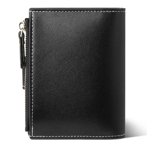 SUNICETY Bi-color Style Wallet RFID Blocking PU Leather Card Storage Pouch Anti-theft Zipper Pocket Cash Money Holder Coin Bag - Black - 2