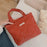 576 Rabbit Pattern Cotton Cloth Handbag Shopping Tote Bag Large Capacity Soft Travel Storage Hand Bag - Red - 3