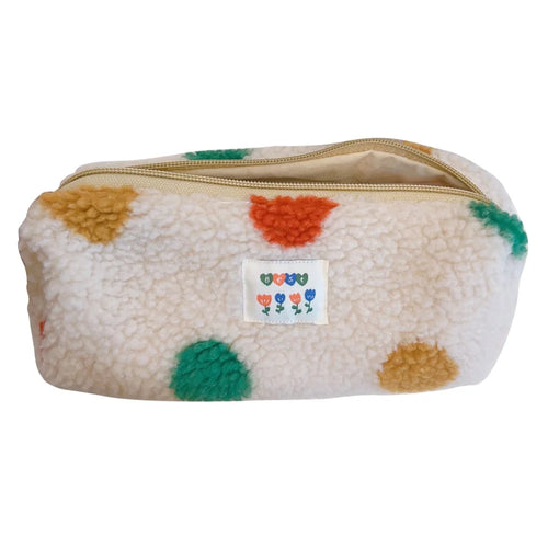 569 Cosmetic Travel Bag Makeup Toiletry Pouch Organizer Pen Earphone Storage Bag, Size L - Colorful Dot - 1