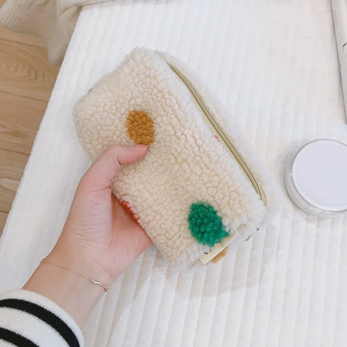 569 Women Girl Makeup Toiletry Bag Pen Earphone Cosmetic Storage Pouch Organizer, Size S - Colorful Dot - 1
