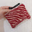 542 Canvas Coin Storage Bag Pouch Zipper Small Change Purse Card Key Holder Mini Wallet - Red Chenille - 1