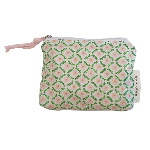 168 Portable Coin Purse Cash Money Organizer Pouch Wallet Card Holder Bag - Pink Flower - 1