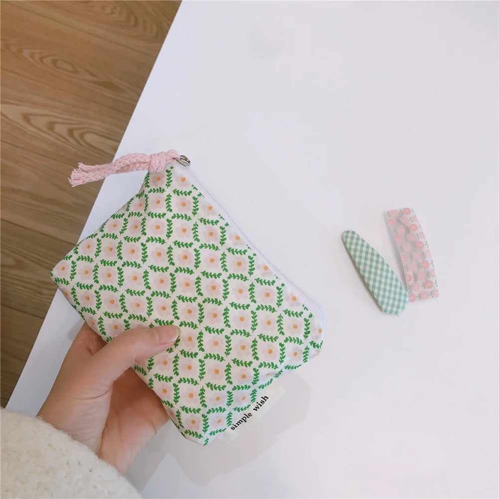 168 Portable Coin Purse Cash Money Organizer Pouch Wallet Card Holder Bag - Pink Flower - 3