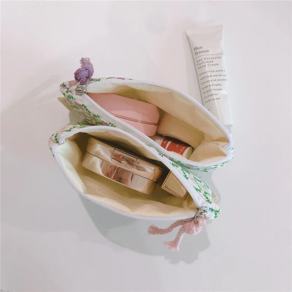 168 Portable Coin Purse Cash Money Organizer Pouch Wallet Card Holder Bag - Pink Flower - 4