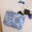 189 Lightweight Canvas Makeup Cosmetic Bag Embossing Big Flower Pattern Toiletry Travel Organizer Bag - Blue - 2