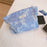 189 Lightweight Canvas Makeup Cosmetic Bag Embossing Big Flower Pattern Toiletry Travel Organizer Bag - Blue - 3