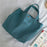 561 Solid Color Canvas Tote Bag Snap Button Small Handbag for Travel Shopping - Cyan - 1