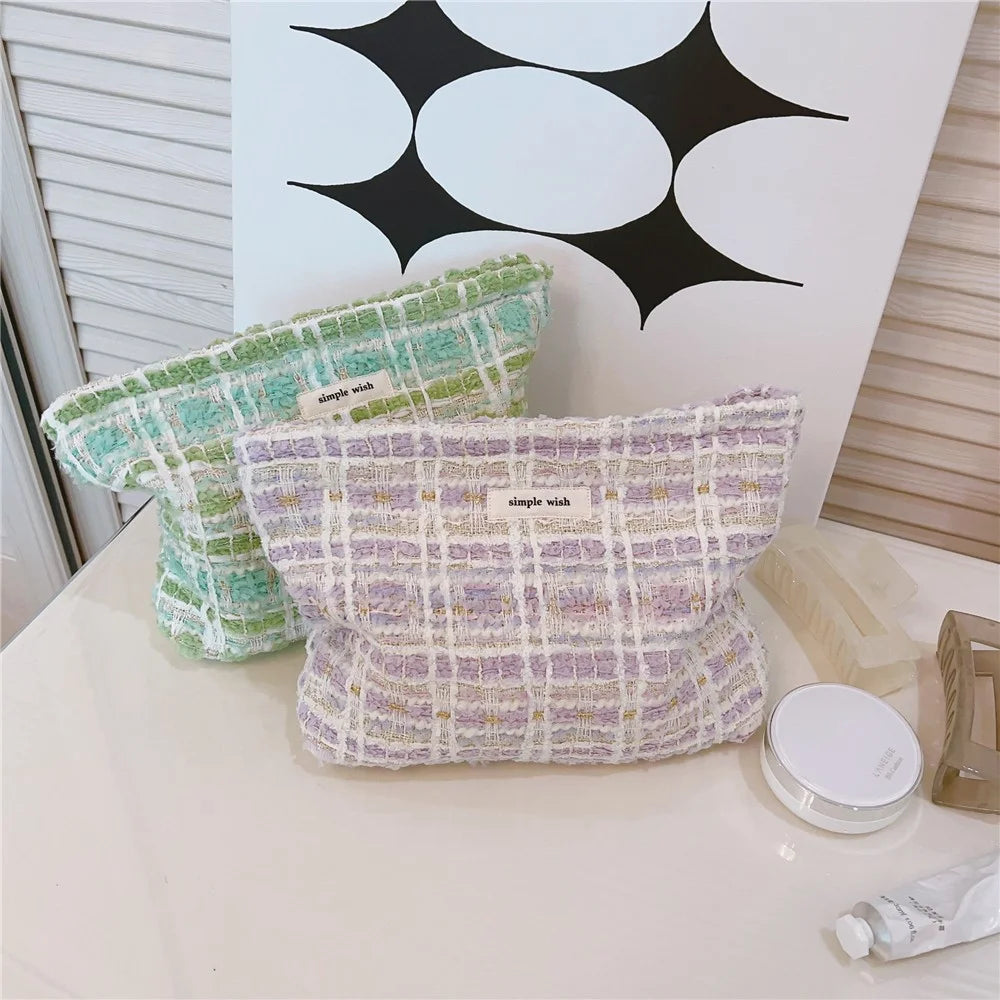 587 Canvas Makeup Cosmetic Travel Bag Wear-resistant Women Teen Girls Toiletries Organizer Storage Pouch - Light Purple - 7