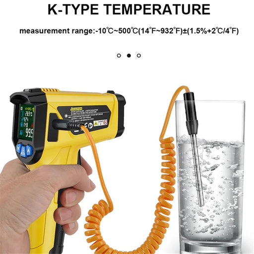 MESTEK 800B Infrared Temperature Measuring Device High-Precision Industrial Thermometer Handheld Thermometer with 12-Point Laser Positioning - 2