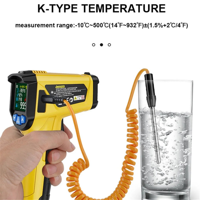 MESTEK 800C Handheld Infrared Temperature Measurer High-Precision Industrial Temp Humidity Meter Portable Thermometer with 12-Point Laser Positioning - 2