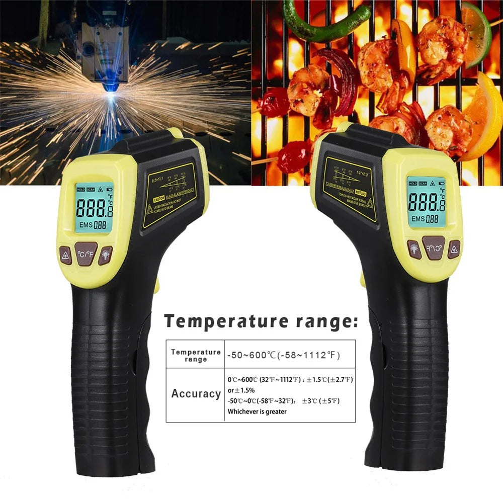 GM320S Non-contact Handheld Industrial Infrared Thermometer High Precision LCD Display Backlit Temperature Tester - Yellow - 2