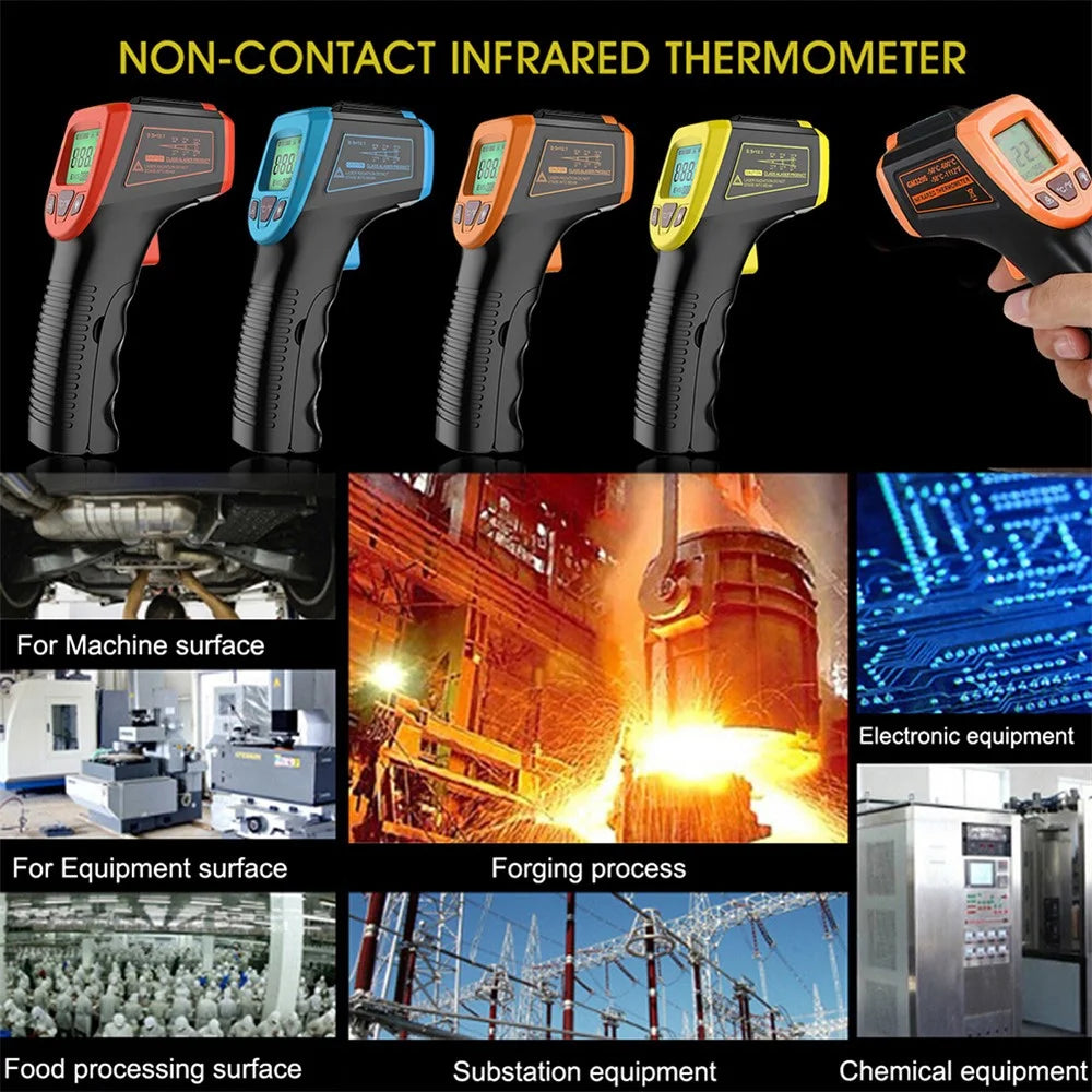 GM320S Non-contact Handheld Industrial Infrared Thermometer High Precision LCD Display Backlit Temperature Tester - Yellow - 7
