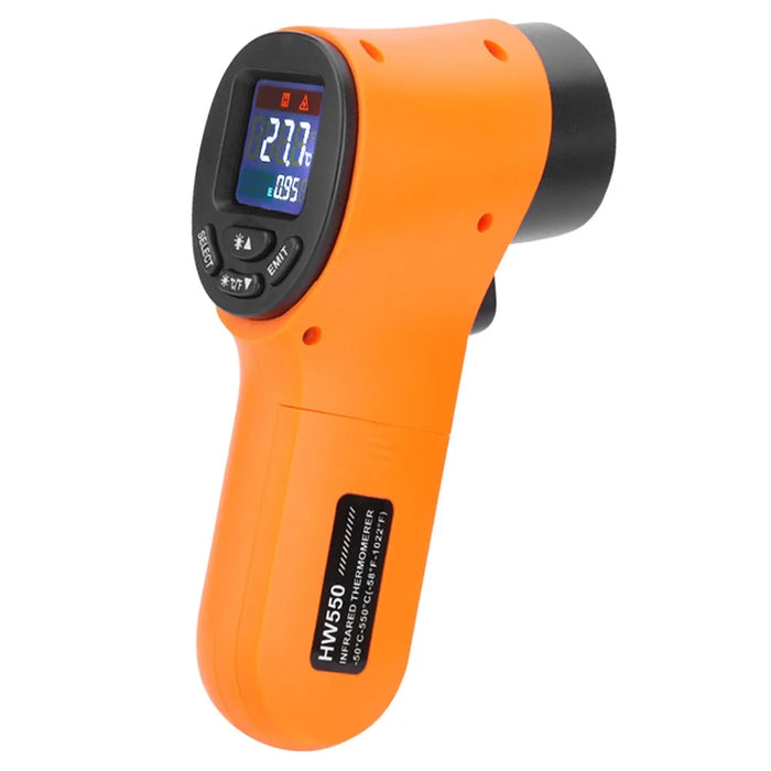 HW550 Digital LCD Infrared Thermometer Non-Contact Laser Industrial Pyrometer Temperature Gun - Orange - 1