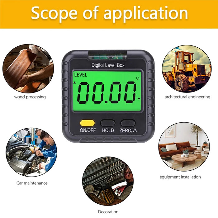 Digital Level Angle Detector Angle Gauge with Bubble, Angle Measuring Tool for Carpentry, Building - 3
