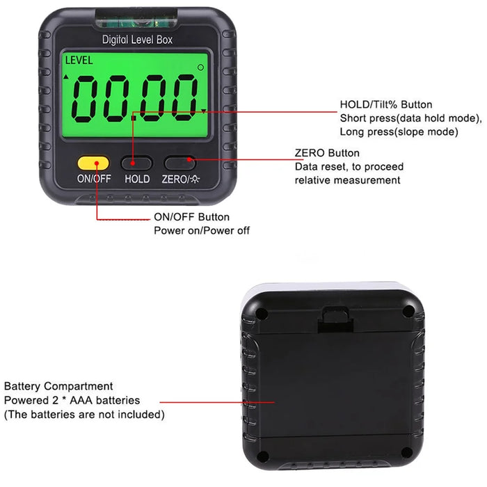 Digital Level Angle Detector Angle Gauge with Bubble, Angle Measuring Tool for Carpentry, Building - 5