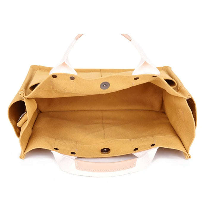 Women Canvas Tote Bag Casual Handbag Crossbody Shoulder Bag Large Capacity Mommy Pouch - Yellow - 7