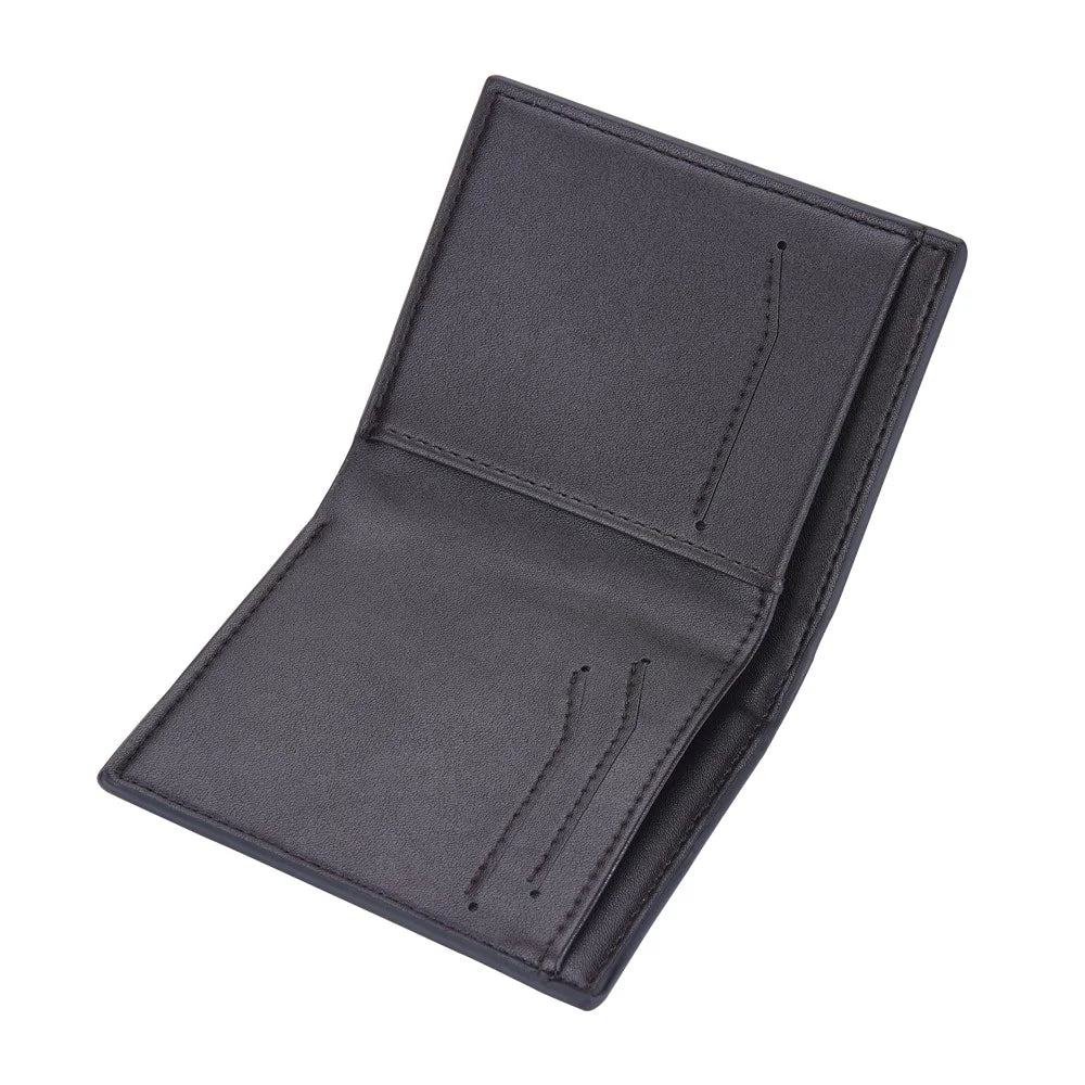 BAELLERRY D9257 Minimalist Men Bi-fold Purse Ultra Slim PU Leather Cash Card Holder Short Wallet - Coffee - 2