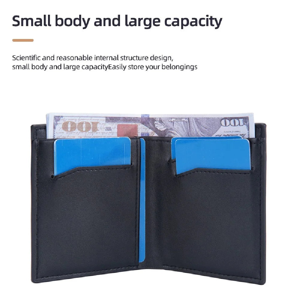 BAELLERRY D9257 Minimalist Men Bi-fold Purse Ultra Slim PU Leather Cash Card Holder Short Wallet - Coffee - 4