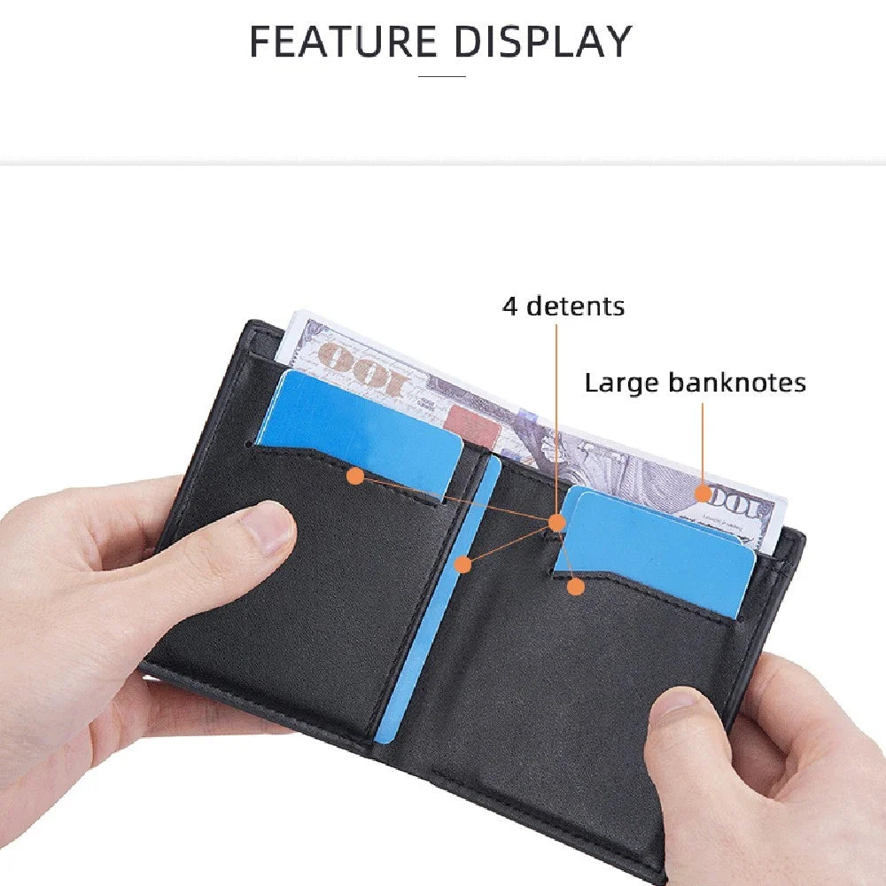 BAELLERRY D9257 Minimalist Men Bi-fold Purse Ultra Slim PU Leather Cash Card Holder Short Wallet - Coffee - 7