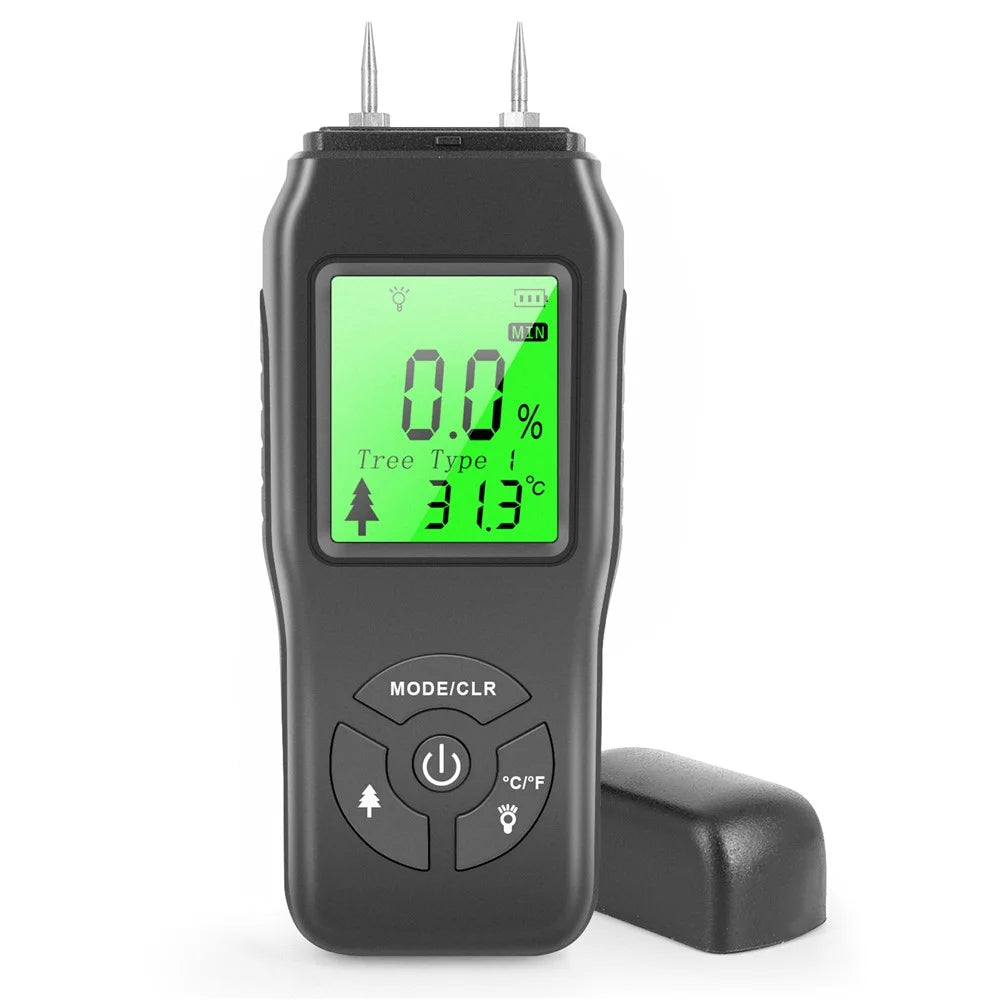 LCD Digital Wood Moisture Meter Hygrometer Humidity Tester for Plywood Wood - 2