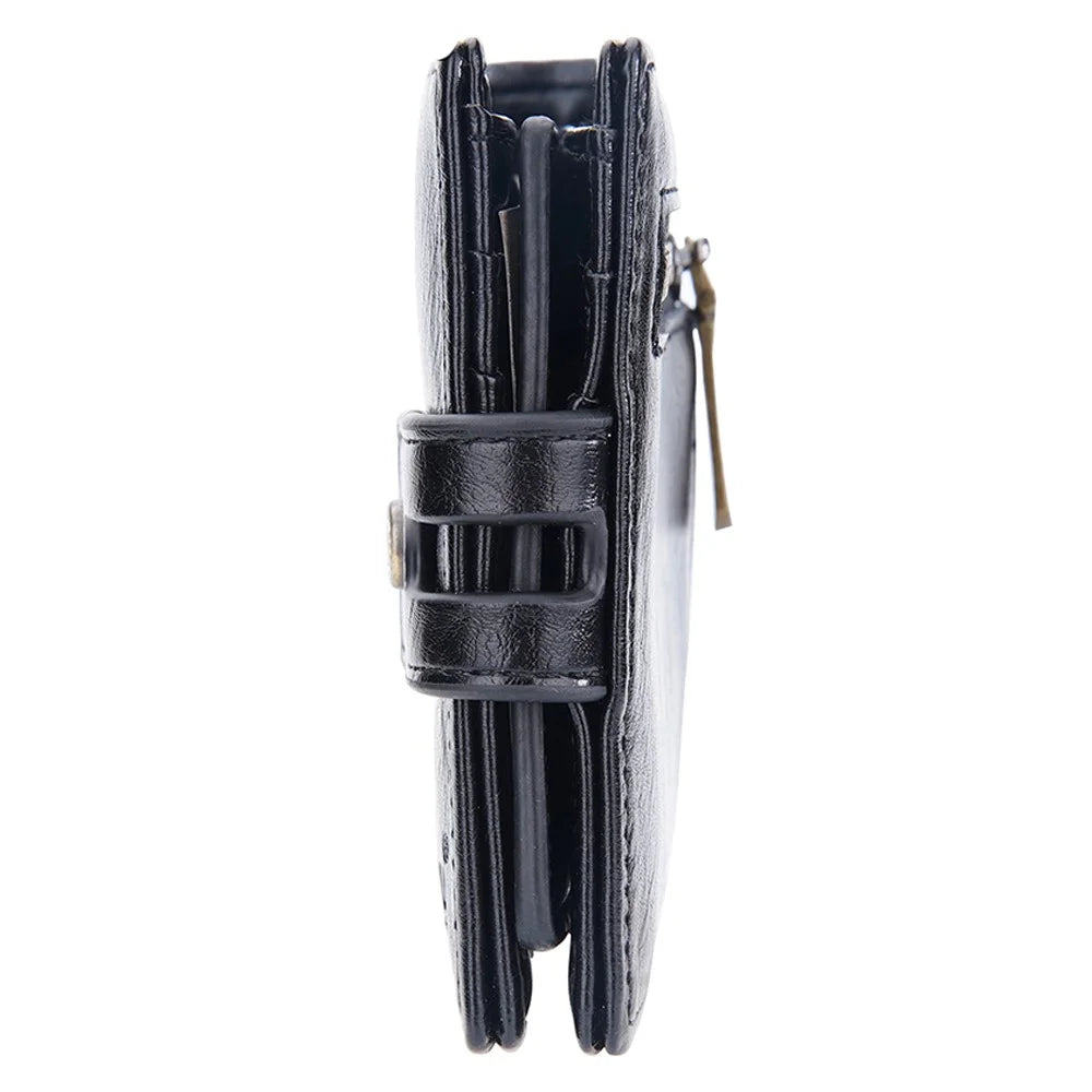 BAELLERRY D9215 Leather Men Short Wallet Multi Credit Card Coin Purse Zipper Pocket Billfold - Black - 4