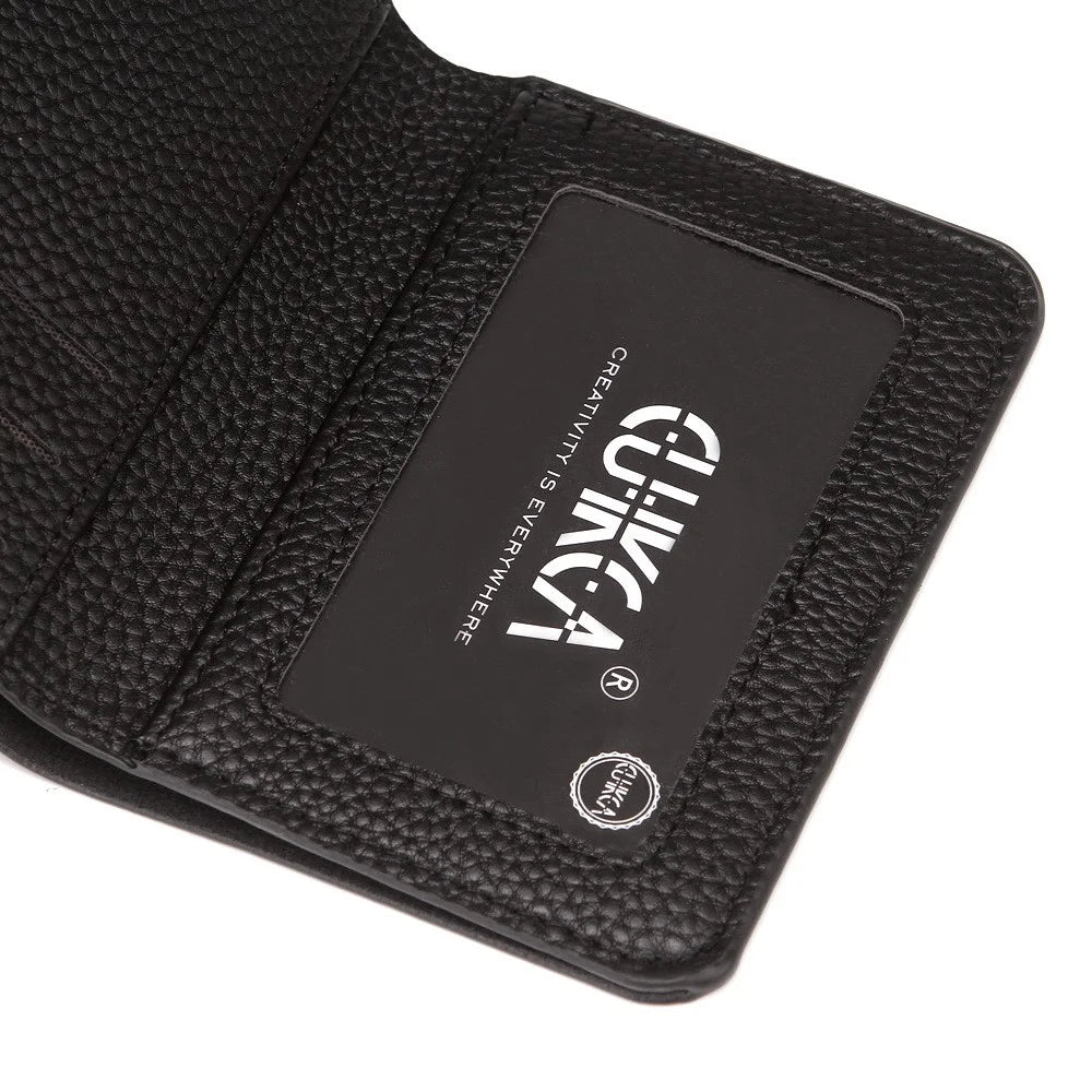 CULKCA HF048 Men's Wallet Litchi Texture Leather Card Pouch Billfold Coin Storage Bag - Black - 5