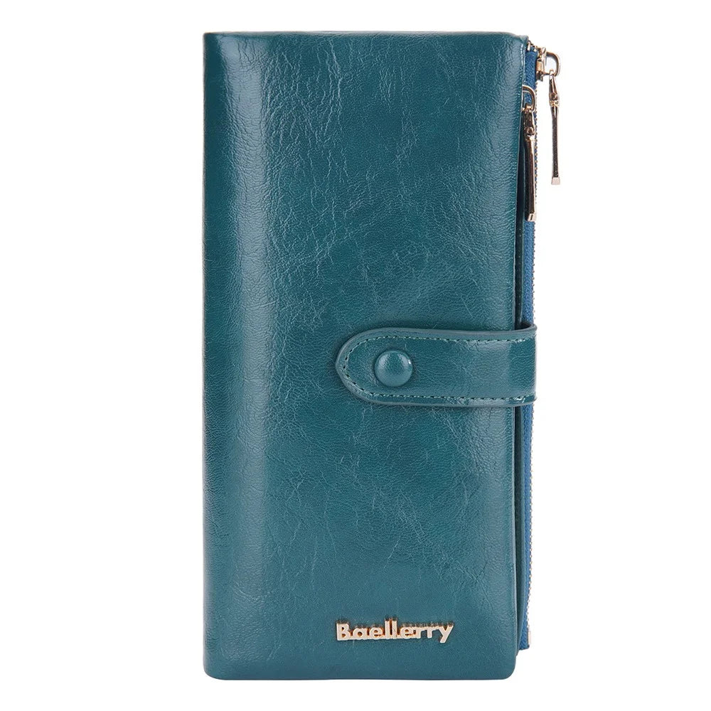BAELLERRY N1911 Women's Multifunction Wallet PU Leather Card Storage Holder Cell Phone Pouch Long Clutch Bag - Dark Green - 2
