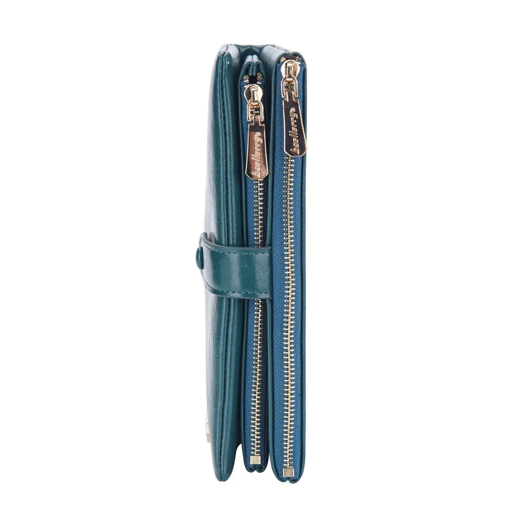 BAELLERRY N1911 Women's Multifunction Wallet PU Leather Card Storage Holder Cell Phone Pouch Long Clutch Bag - Dark Green - 3