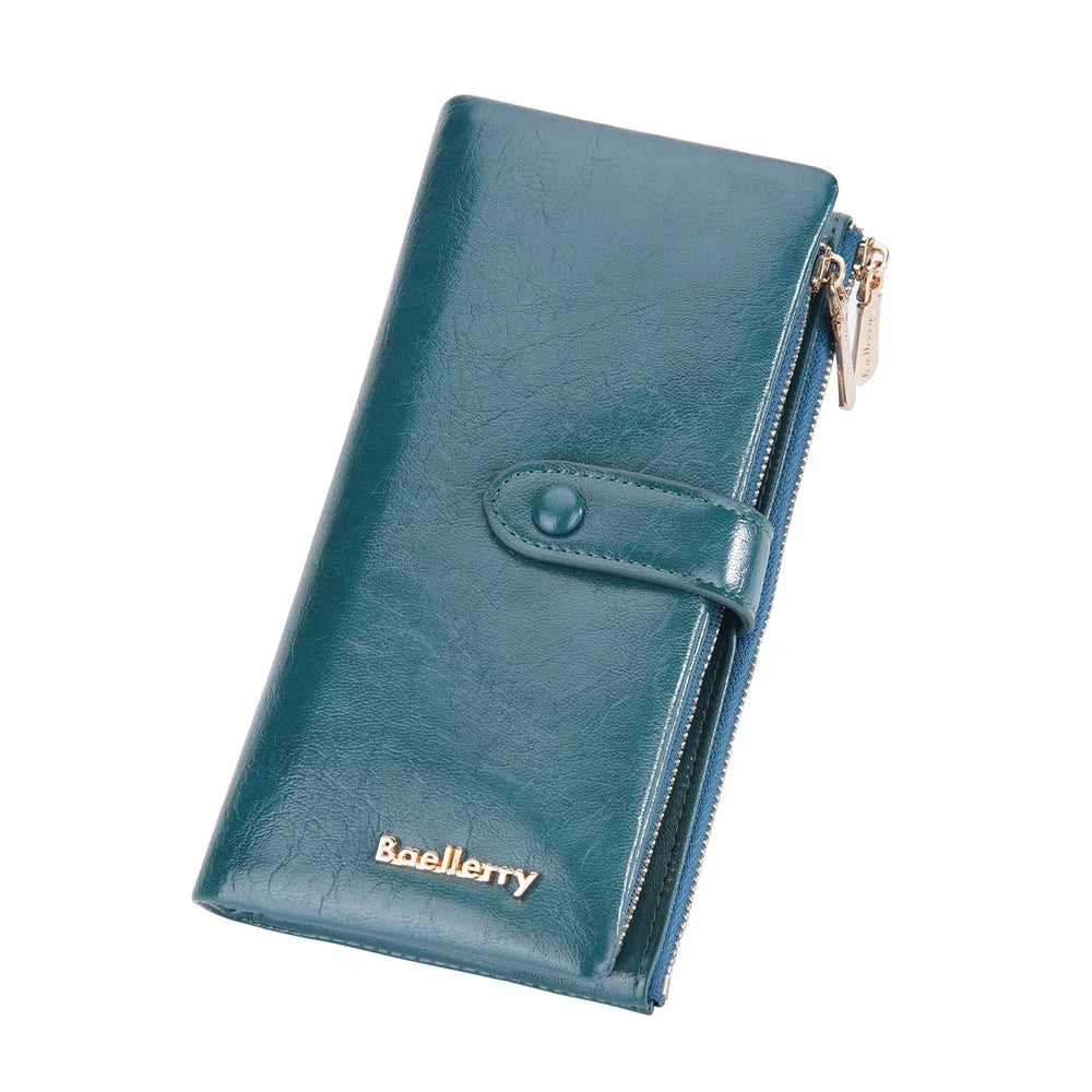 BAELLERRY N1911 Women's Multifunction Wallet PU Leather Card Storage Holder Cell Phone Pouch Long Clutch Bag - Dark Green - 5