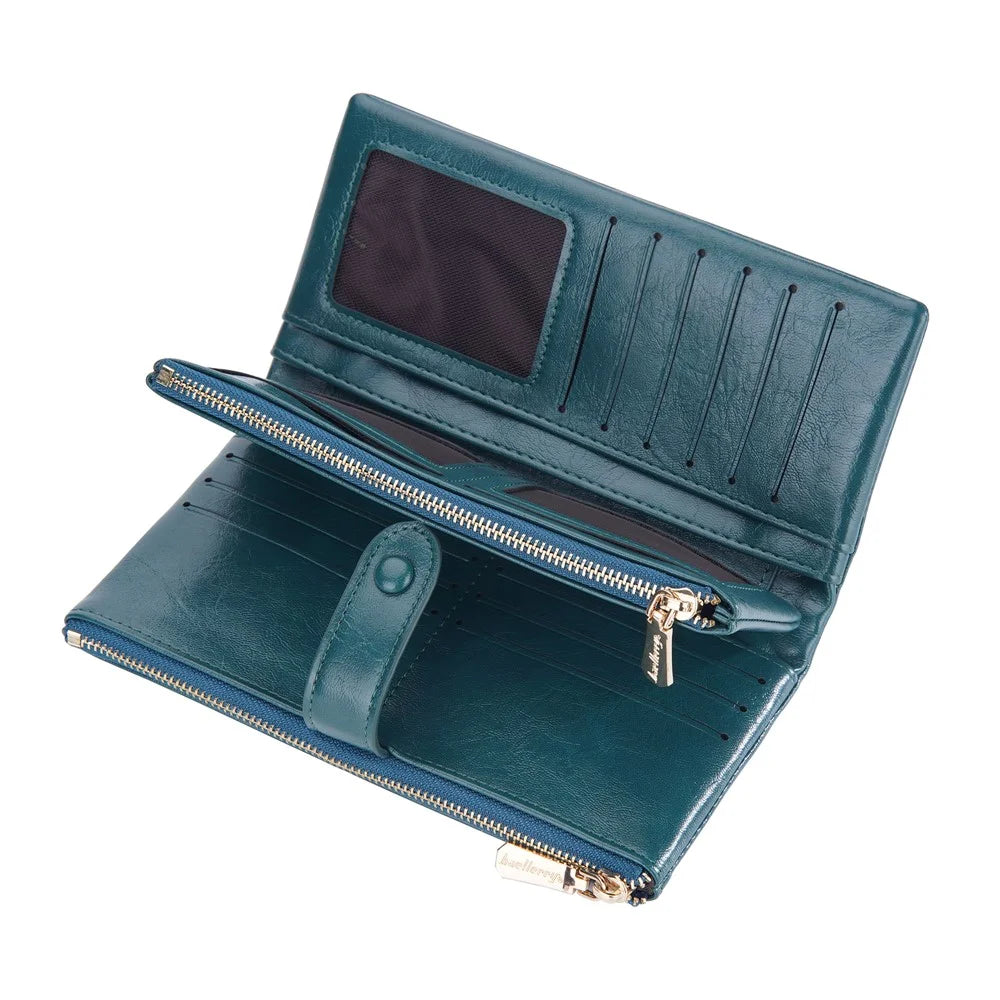 BAELLERRY N1911 Women's Multifunction Wallet PU Leather Card Storage Holder Cell Phone Pouch Long Clutch Bag - Dark Green - 6