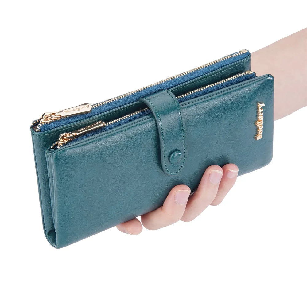 BAELLERRY N1911 Women's Multifunction Wallet PU Leather Card Storage Holder Cell Phone Pouch Long Clutch Bag - Dark Green - 7