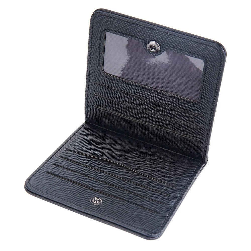 BAELLERRY D3250 Cross Texture Card Holder Pouch PU Leather ID Card Photo Storage Bag for Men - Black - 6