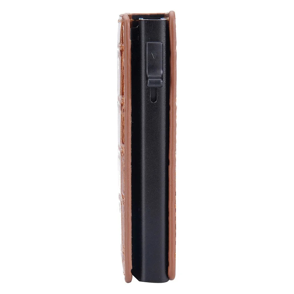 BAELLERRY K9306 Pop Up Card Holder Crocodile Texture PU Leather Zinc Alloy RFID Blocking Card Storage Bag - Brown - 4
