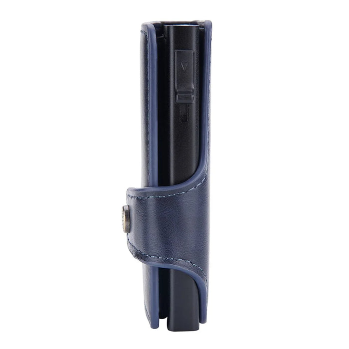 BAELLERRY K9211 Automatic Pop Up Card Case PU Leather Zinc Alloy RFID Blocking Card Holder - Blue - 4
