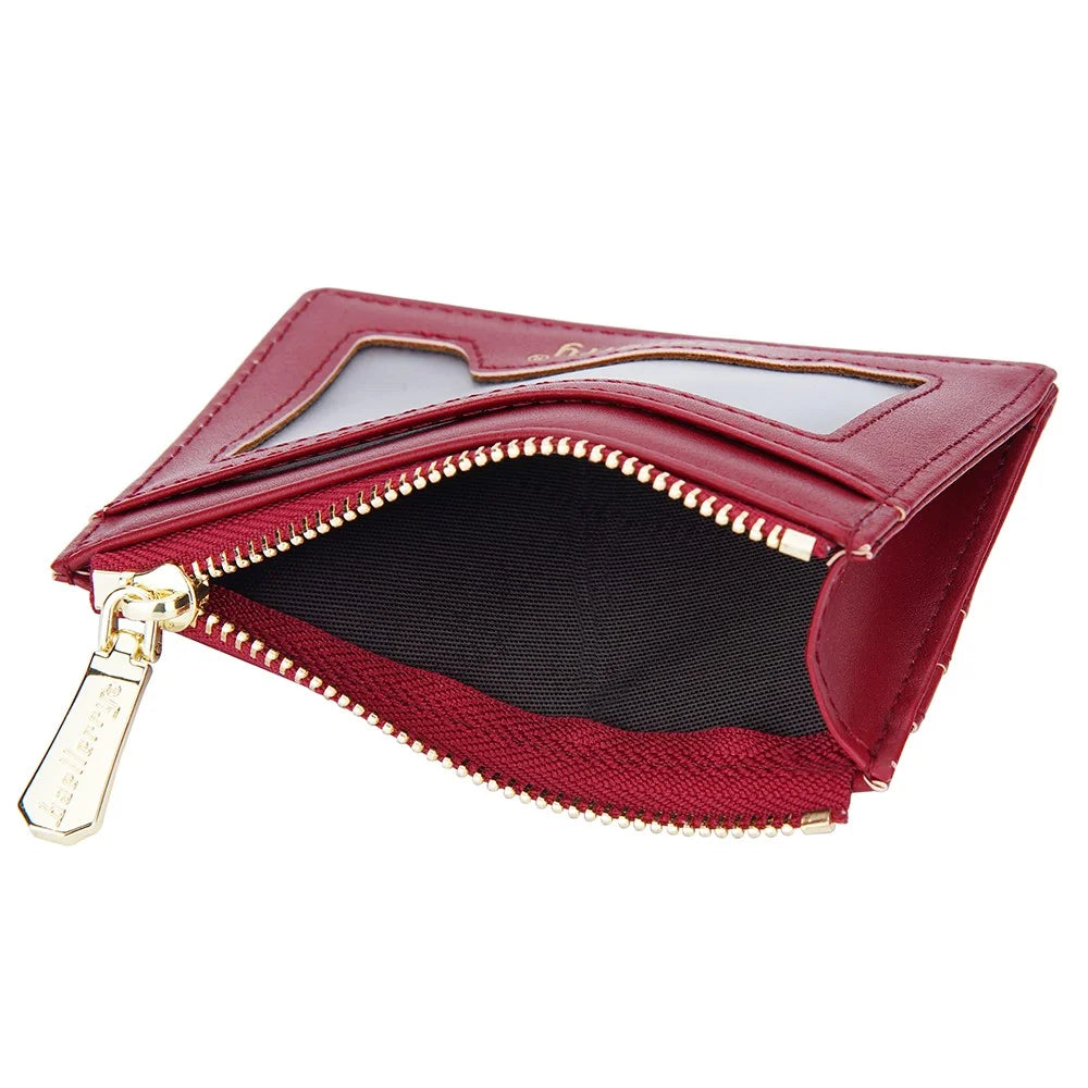 BAELLERRY NR098 Simple Style Wallet Card Holder Pouch Zipper Pocket PU Leather Coin Cash Money Storage Bag - Red - 4