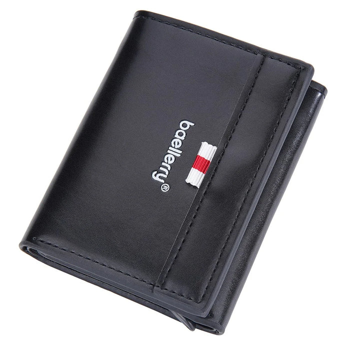 BAELLERRY D9212 RFID Blocking Credit Card ID Card Holder Case Easy Pop-up Slim Card Pouch Wallet - Black - 4
