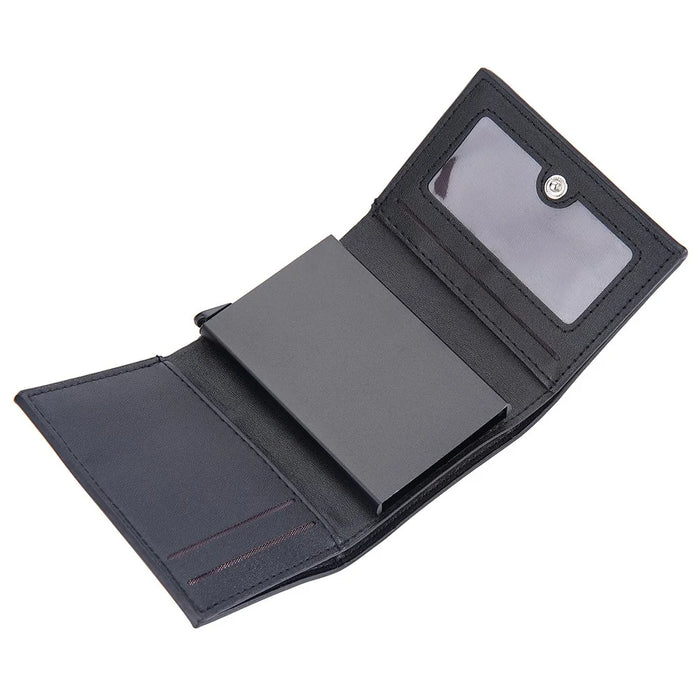 BAELLERRY D9212 RFID Blocking Credit Card ID Card Holder Case Easy Pop-up Slim Card Pouch Wallet - Black - 5