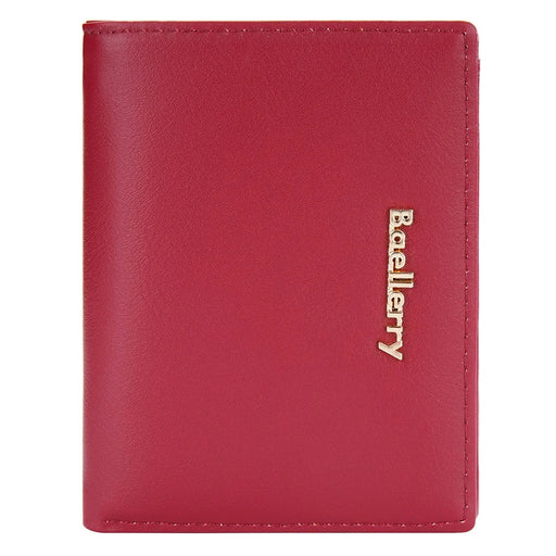BAELLERRY NR097 Folding Zipper Short Wallet PU Leather Small Coin Purses Multiple Card Holder - Red - 2