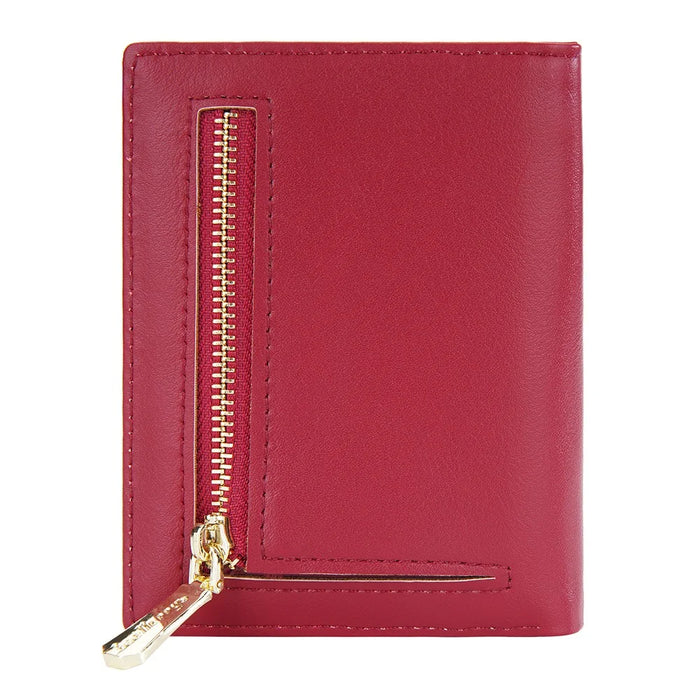BAELLERRY NR097 Folding Zipper Short Wallet PU Leather Small Coin Purses Multiple Card Holder - Red - 3