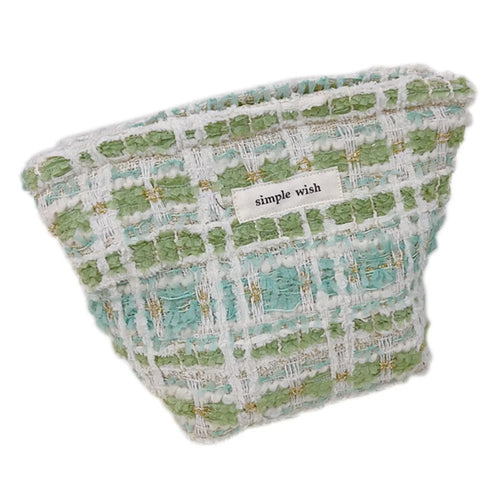 Makeup Storage Bag Purse Zipper Cosmetic Pouch Portable Travel Canvas Organizer Bag, Size: S - Light Green - 1