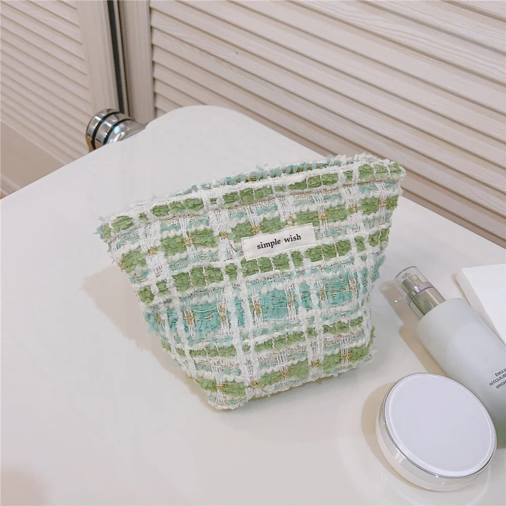 Makeup Storage Bag Purse Zipper Cosmetic Pouch Portable Travel Canvas Organizer Bag, Size: S - Light Green - 2