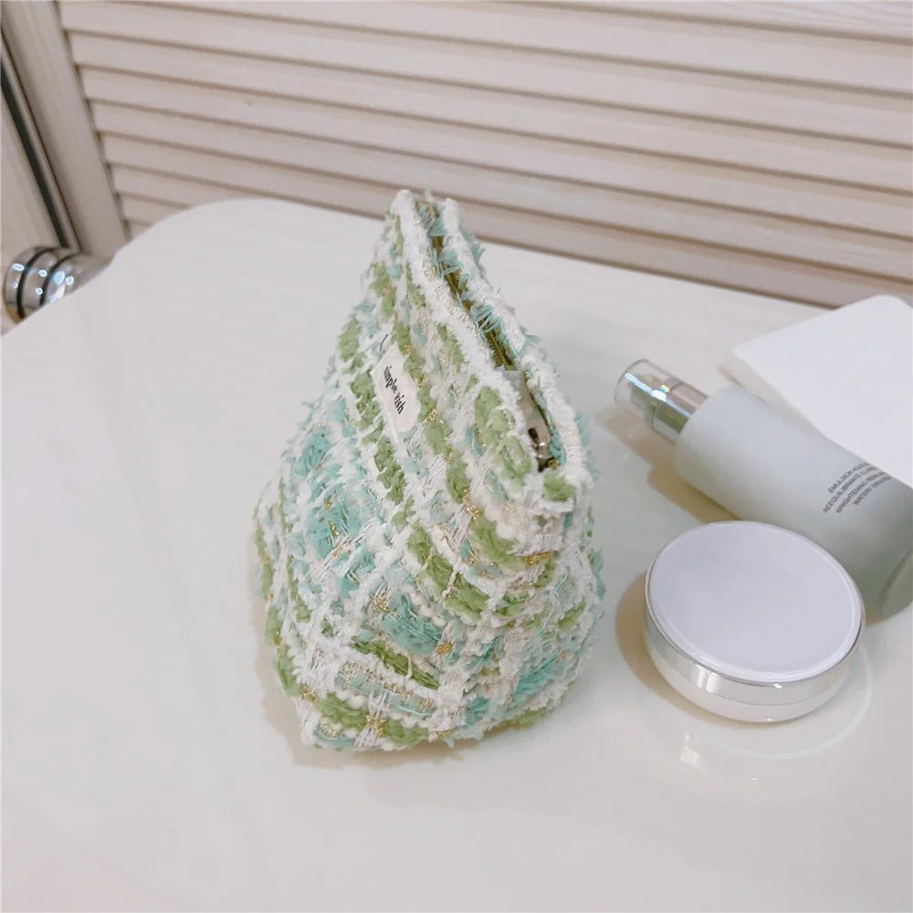 Makeup Storage Bag Purse Zipper Cosmetic Pouch Portable Travel Canvas Organizer Bag, Size: S - Light Green - 4