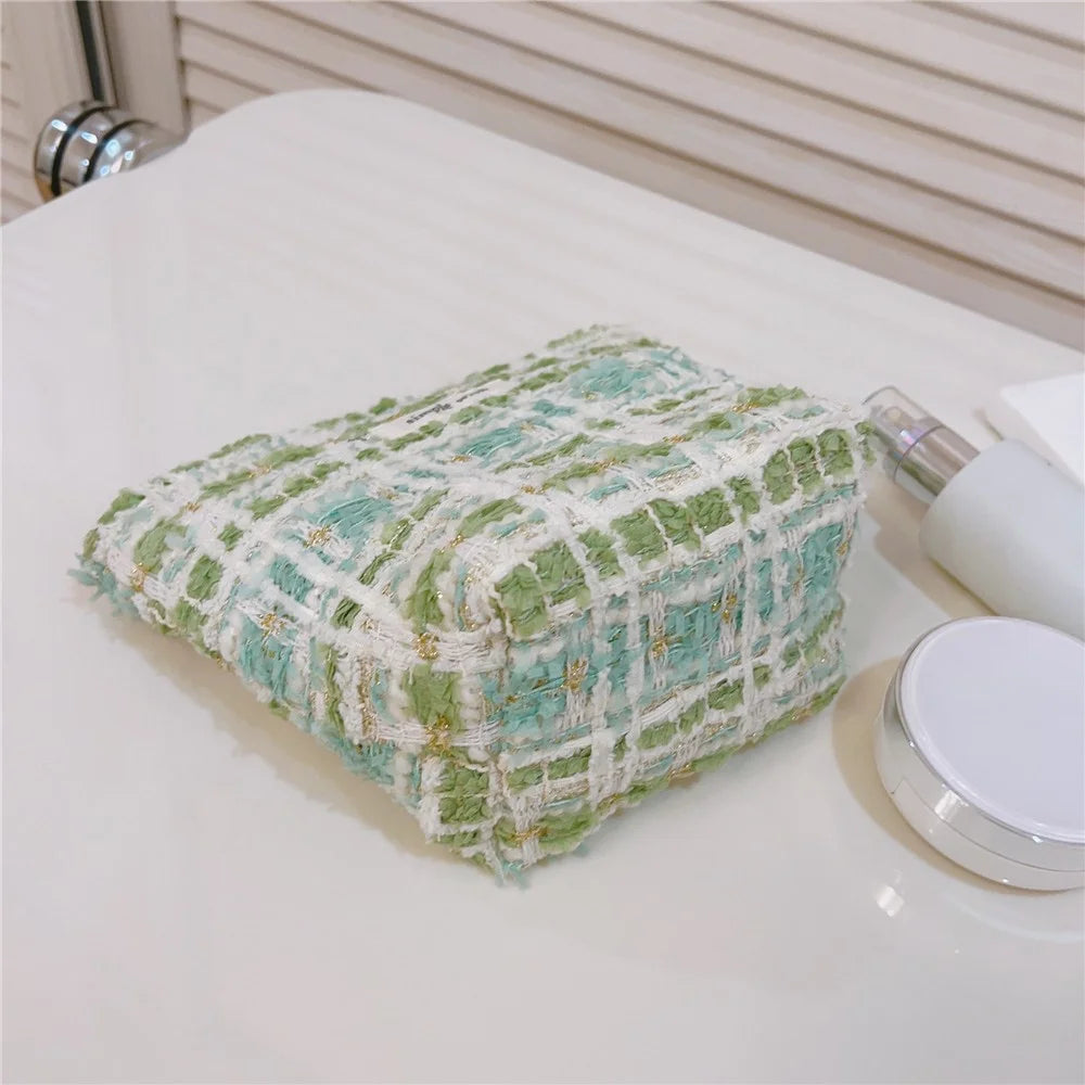 Makeup Storage Bag Purse Zipper Cosmetic Pouch Portable Travel Canvas Organizer Bag, Size: S - Light Green - 6
