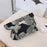 Flower Pattern Portable Cosmetic Bag Zipper Purse Pouch Canvas Makeup Storage Bag - Large Silver Flower - 4