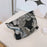 Flower Pattern Portable Cosmetic Bag Zipper Purse Pouch Canvas Makeup Storage Bag - Large Silver Flower - 6