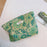 Beautiful Pattern Makeup Bag Travel Toiletry Organizer Pouch Canvas Cosmetic Bag - Green Flower - 4