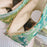 Beautiful Pattern Makeup Bag Travel Toiletry Organizer Pouch Canvas Cosmetic Bag - Green Flower - 5