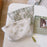 Travel Toiletry Organizer Stylish Flower Pattern Canvas Cosmetic Bag Makeup Bag - Beige Flower - 5