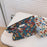 Retro Flower Pattern Canvas Cosmetic Bag Makeup Bag Travel Toiletry Accessories Organizer Pouch - Blue - 3